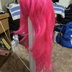 Beautiful Pink Wig NO Flaws Synthetic Hair Well Maintained Long Hair See ALL Pics