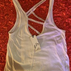 Kat Von D White Tunic Tank Top S Wonderland L.A. Goth Emo Punk