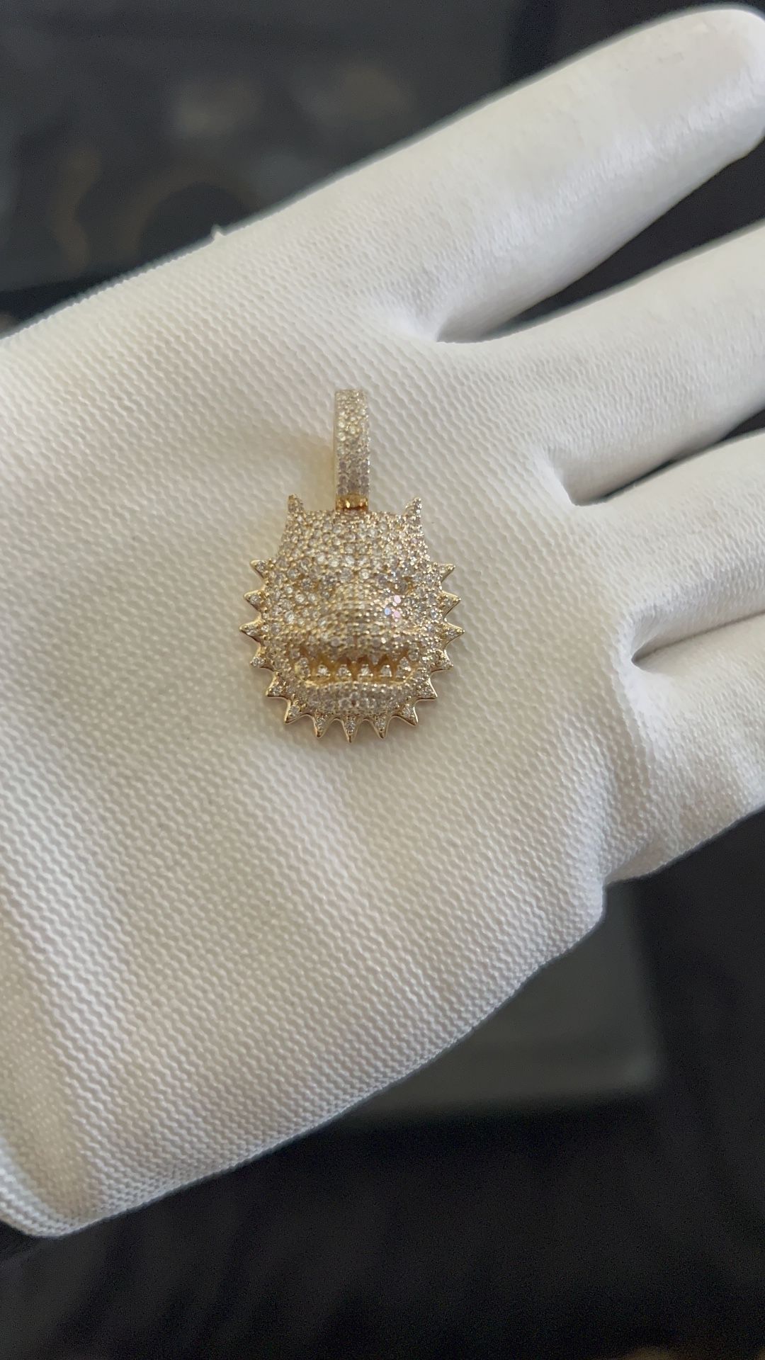 18k Gold Diamond American Bully Pendant