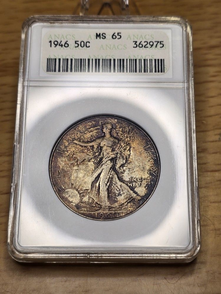 Toned Walking Liberty Silver Half Dollar