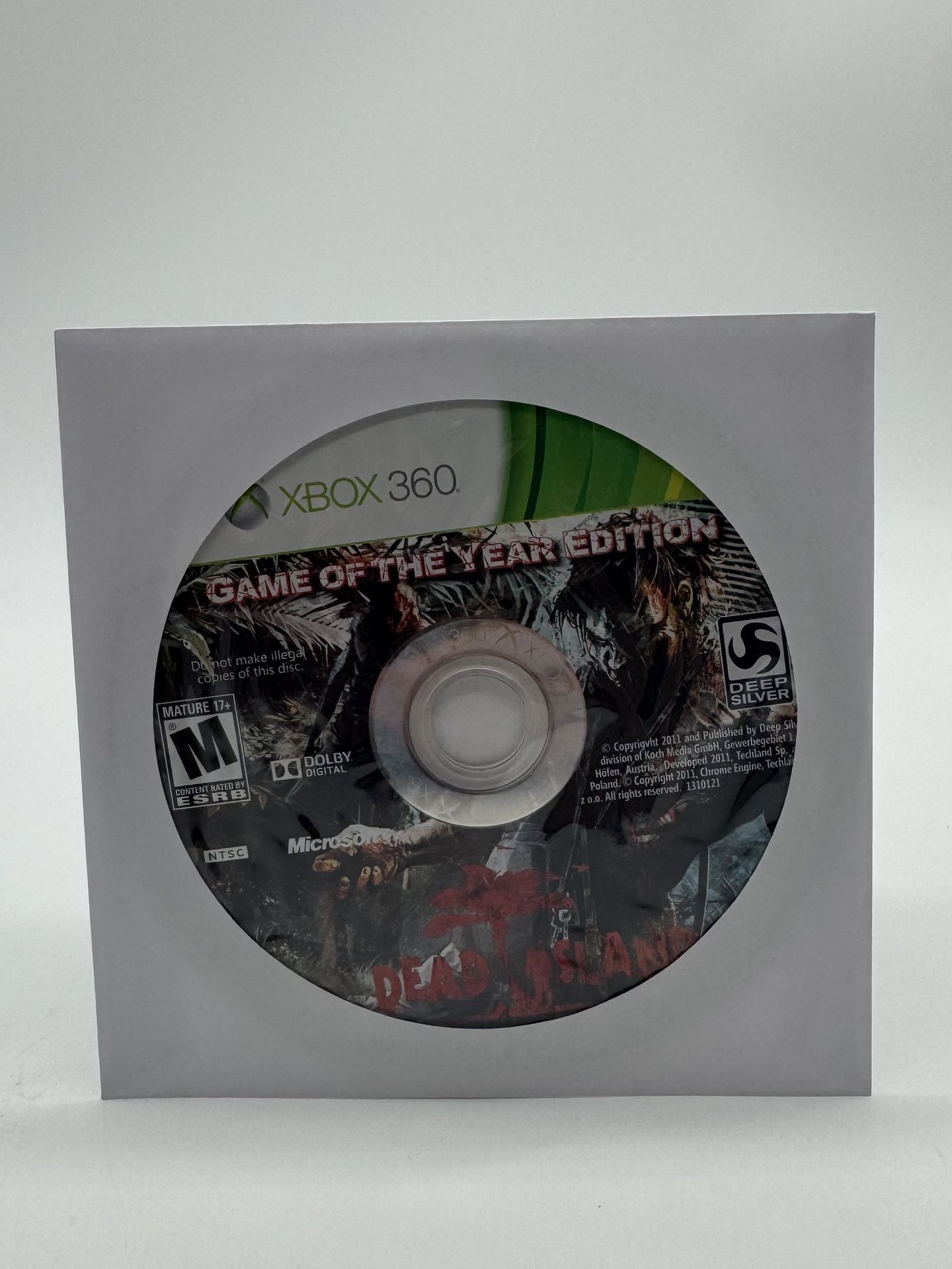 Dead Island (Microsoft Xbox 360, 2011) Game Of The Year Edition Disc Only Tested