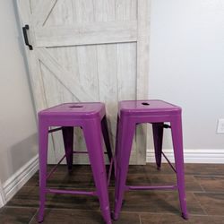 Metal Purple Barstools