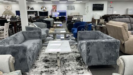 Brand New Beautiful Channel Tufted Soft Velvet sofa set on SALE