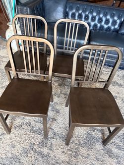 Bronze Matte Delta Aluminum Chairs, Set of 4