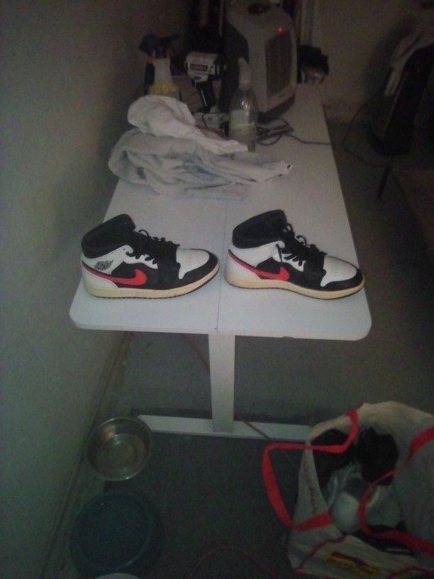 Air Jordans White Red and Black