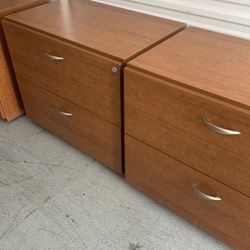 5 Identical Two Drawers Lateral Laminate Wood Cabinets Each For