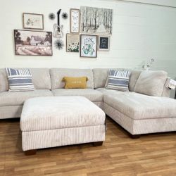 Artesia 3pc Fabric L Shape Sectional Couch | Free Delivery