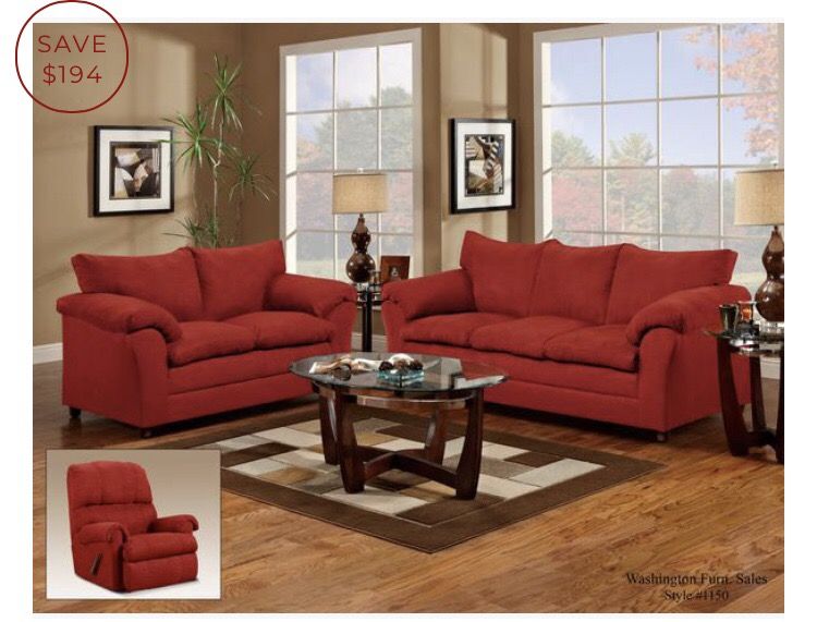 New red couch and Loveseat set