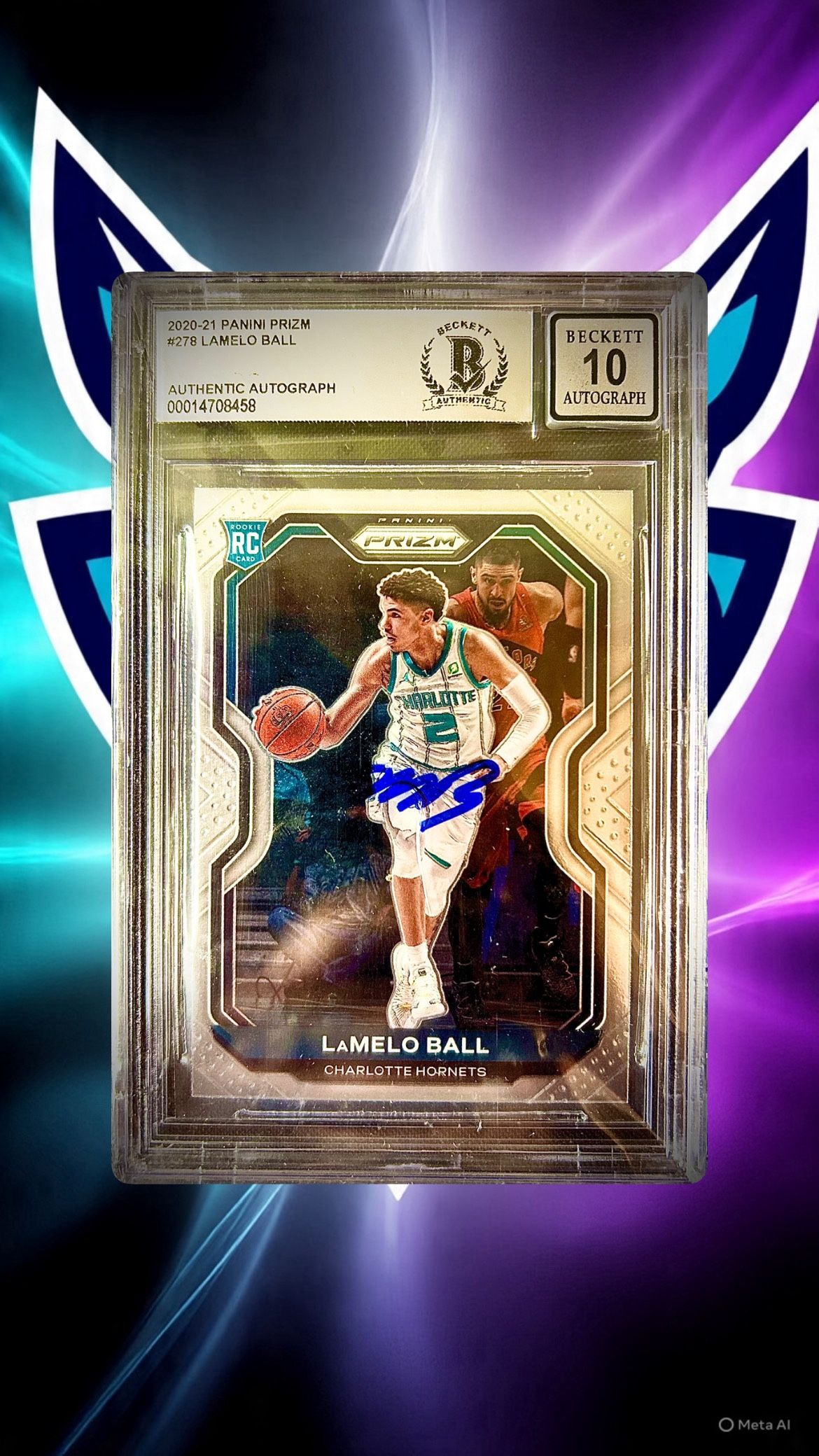 LaMelo Ball Hornets Rookie Auto 2020 Prizm Beckett 10 GEM BGS Authenticated