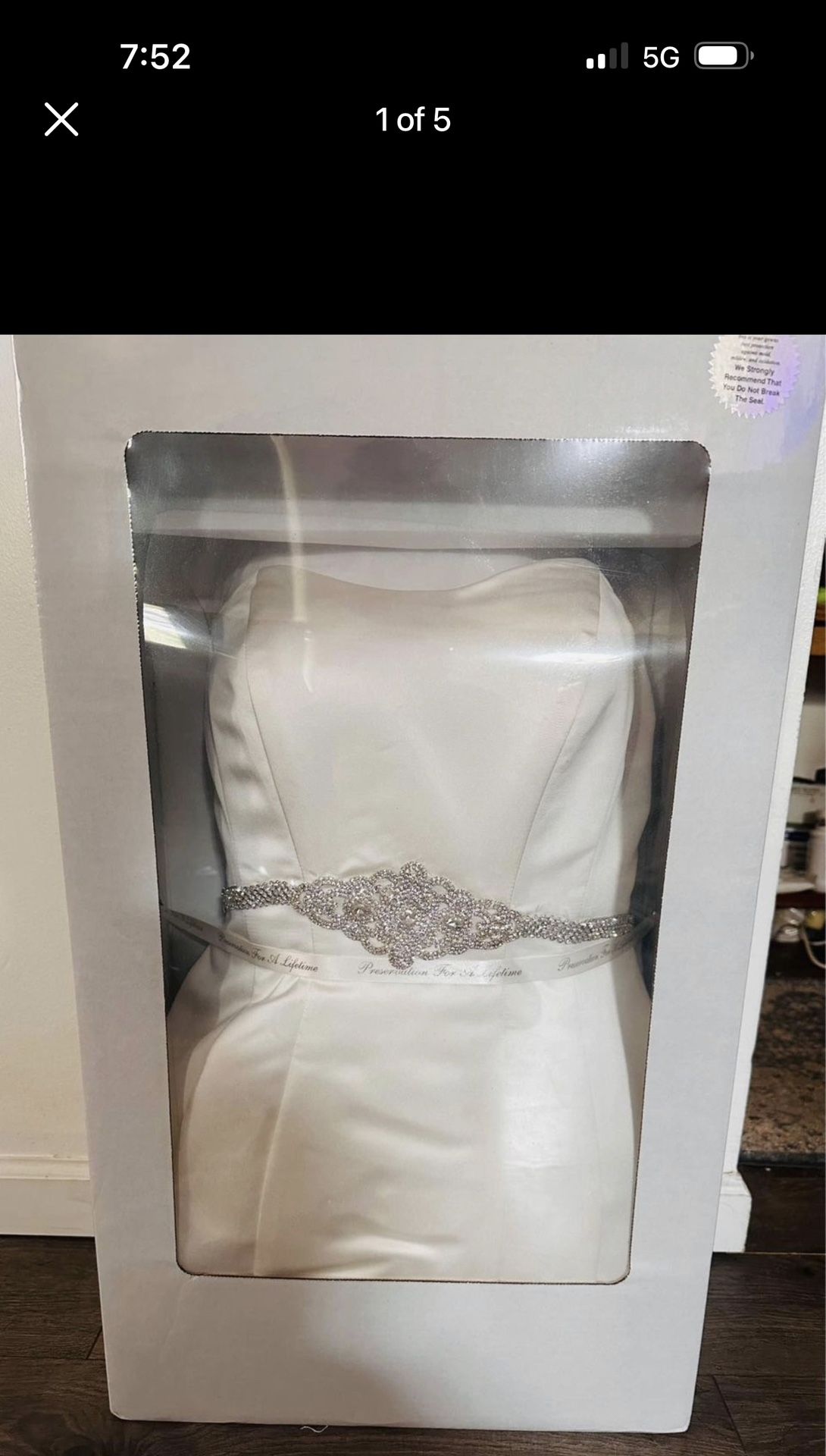 Ivory trumpet style wedding dress