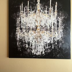 Large Chandelier Painting 40X40