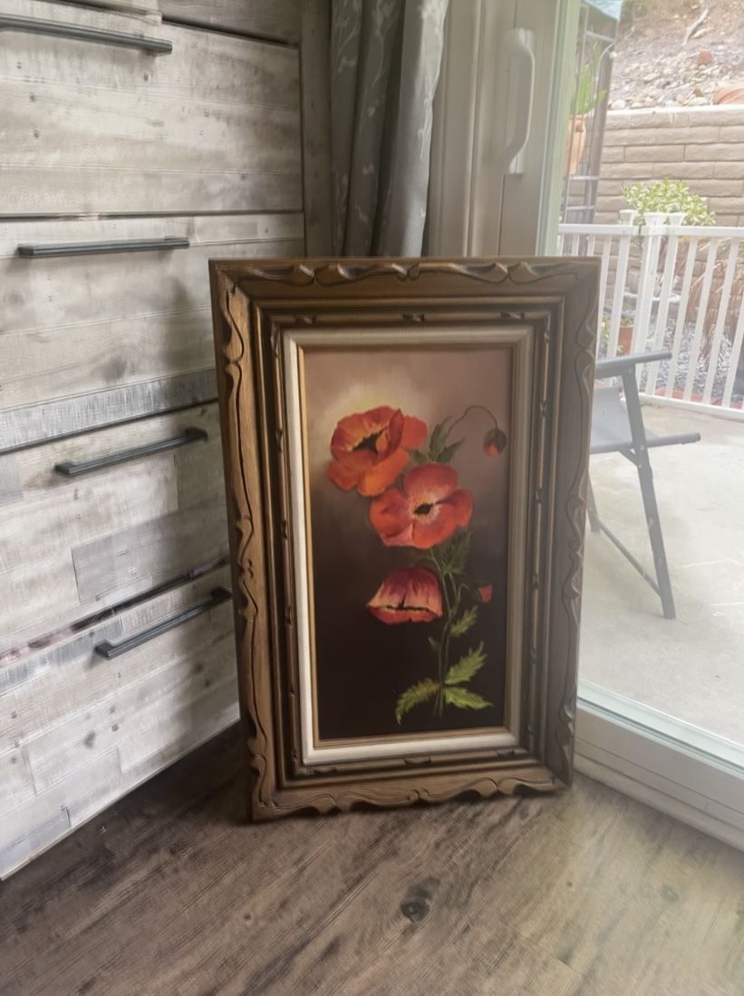 Poppies By Monnie R. Smith Oil Painting