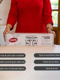Neatiffy Clear Plastic Tablecloth on a Roll