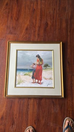 Framed Beach Scene Art Print
