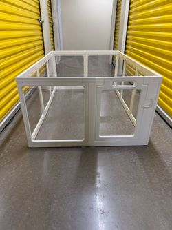 Brand New White Clear Acrylic Dog Playpen Door 10 Panels Adjustable Shatter Resistant