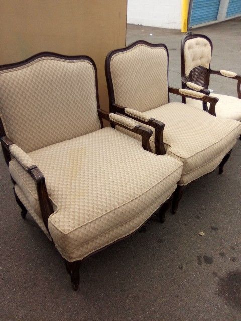Three Vintage French Chairs 