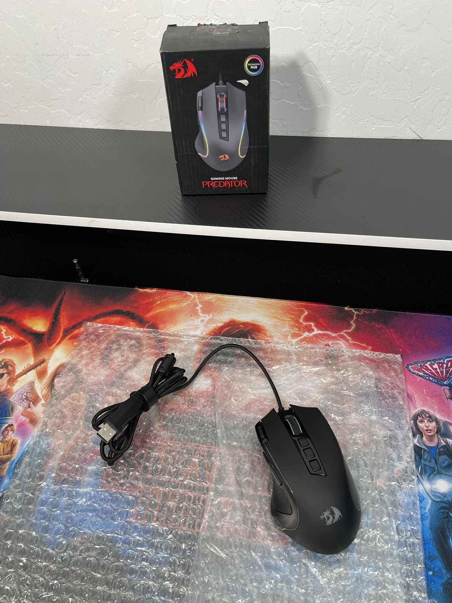New Redragon M612 Predator RGB Gaming Mouse, 8000 DPI Wired Optical Mouse with 11 Programmable Buttons & 5 Backlit Modes, Software Supports DIY Keybin