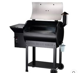 Wood Pellet Grill BBQ Smoker Digital Control with Cover - Silver - Z Grills
