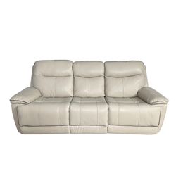 Messina leather power reclining sofa with power sale headrests ivory