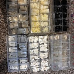 6 different boxes of nail tips