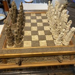 Rare Vintage Aztec Chess Set! 