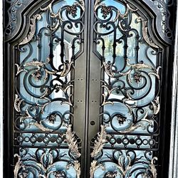 Custom Made Any Designs And Styles Double Swing Main Entry Iron Doors 