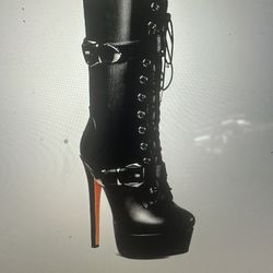 Ultra High Stiletto Lace Up boots