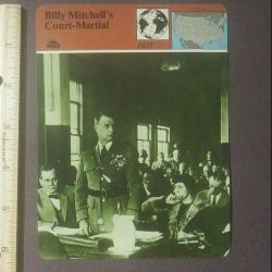 1980 Panarizon Billy Mitchell Court-Martial War Hero Stands Trial Large Over-sized Card Collectible Vintage Italy