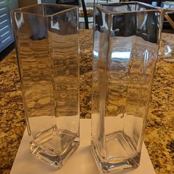 Glass Tall Square Vases