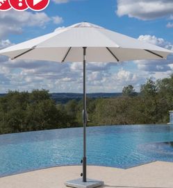 Sunvilla 10' Round Solar LED Market Umbrella