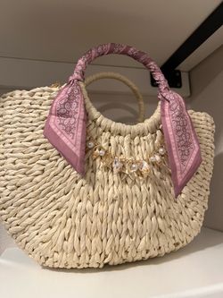 Raffia Woven straw summer tote bag