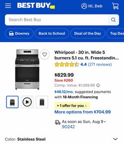 Whirlpool 30-Inch Freestanding Gas Range
