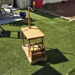 Antique side table magazine holder forty years old