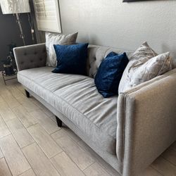 gray sofa  and chair set