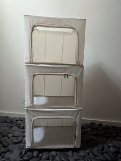 💲Oxford Frame Clothing Storage Box, Foldable & Stackable (3 boxes) - $15 (Downtown)
