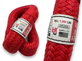 Red Kinetic Recovery Rope 20ft 5,660 LBS WLL