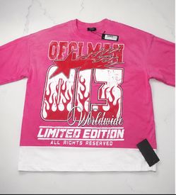 Pink Boxy Graphic Tee: Size Small