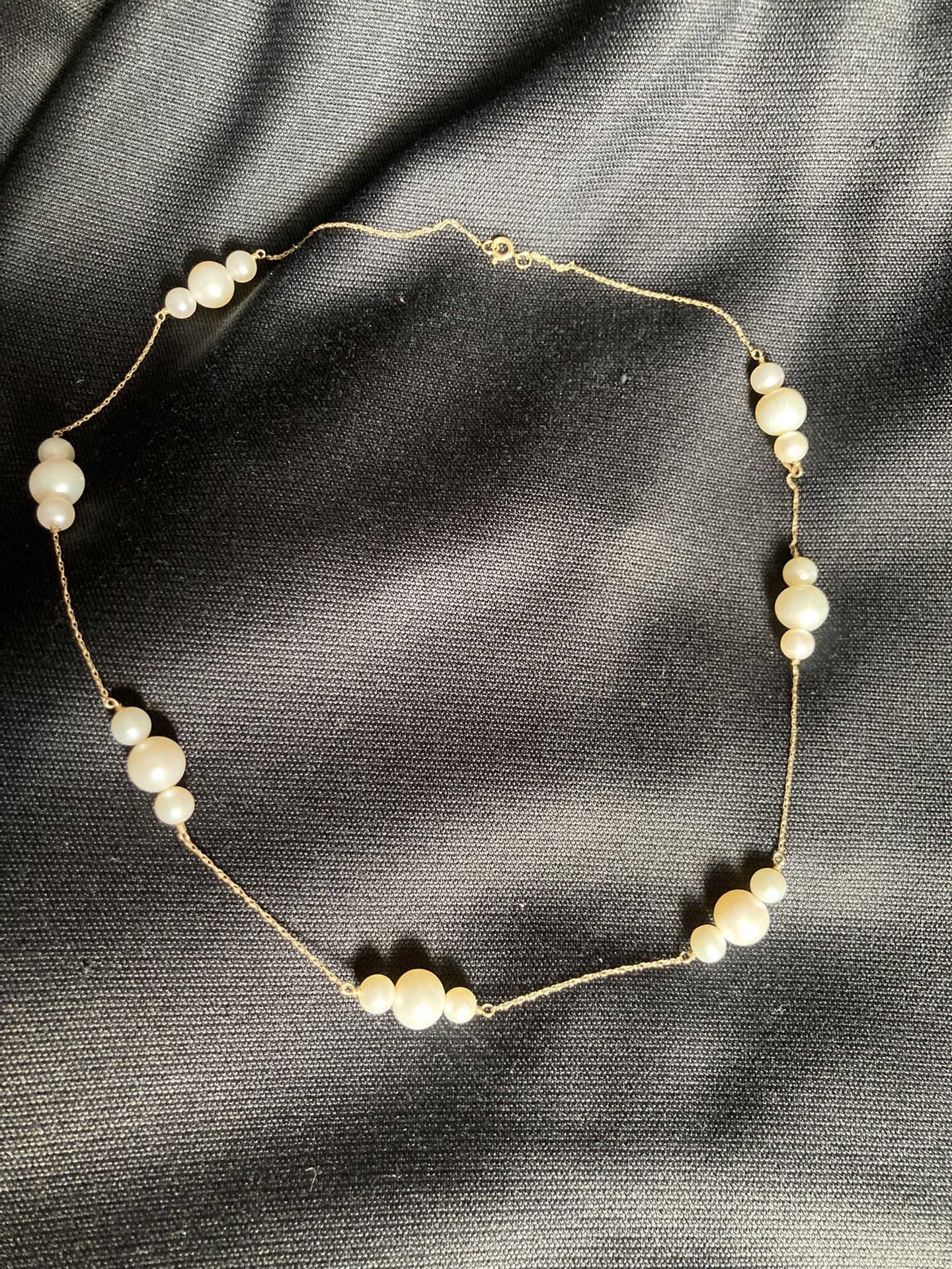 17” 14k Gold Chain And Fresh Water Pearl Choker