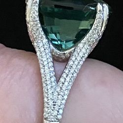 Large Green Amethyst Ring