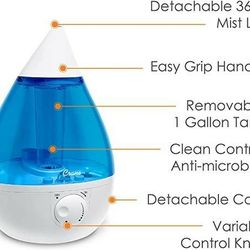 Crane EE-5301 1-Gallon Tabletop Ultrasonic Humidifier Blue and White

