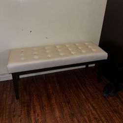White Velvet Bench