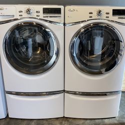 WHIRLPOOL XL CAPACITY WASHER DRYER ELECTRIC SET 