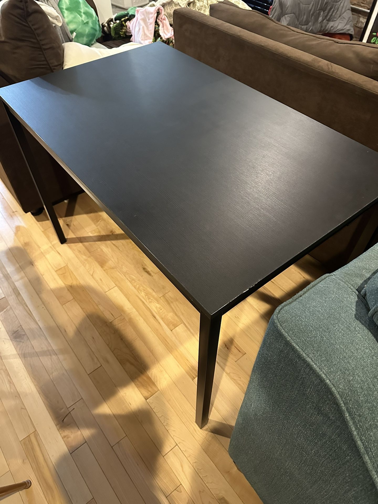 Black IKEA Desk with Cable Organizer