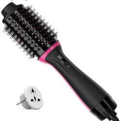 Dual Voltage Hair Dryer Brush for European Travel,120V-240V One Step Hair Dryer and Styler Volumizer