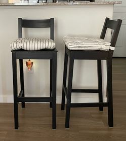 2 Ikea Nordviken barstools with cushions