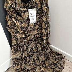 Zara Paisley Long Skirt