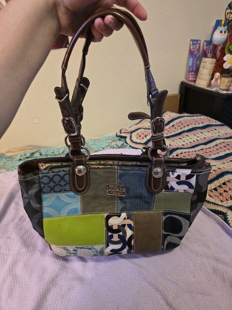 Vintage Coach Patchwork Shoulder Bag