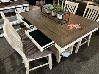 Bolanburg Dining Table and Chairs Fast Delivery Only $39 down payment 👉 Please ask Jon Green for a discount when you arrive!