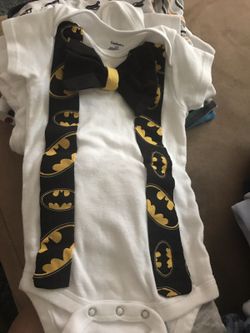 Batman theme baby outfit and banner