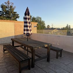 Outdoor Table Includes Umbrella 